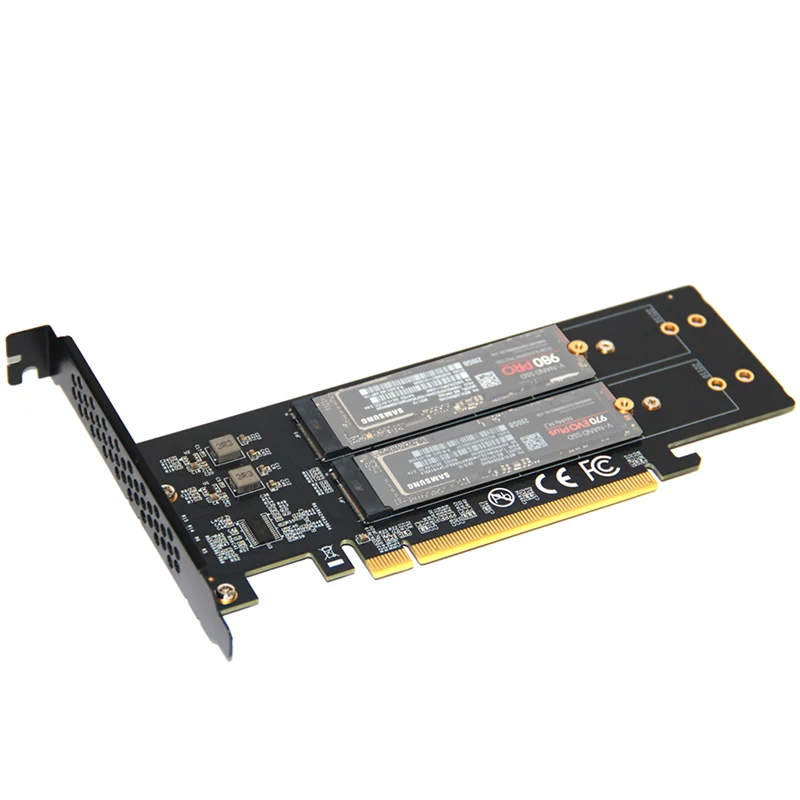 

PCle4.0 X16 to 4xNVME M.2 Expansion Card M.2 SSD GEN4 PCIe4.0 PC Motherboard X1 X4 X8 X16 Expansion Card For 2230 2242 2260 2280