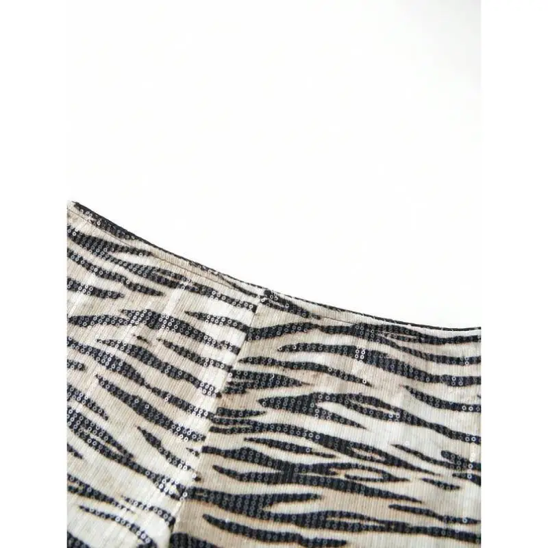 

Summer Ladies Hot Pants Zebra Print Low Waist Glittering 56737 Sle Women's ort orts Ci Walk Vintage Nine-Piece Pants