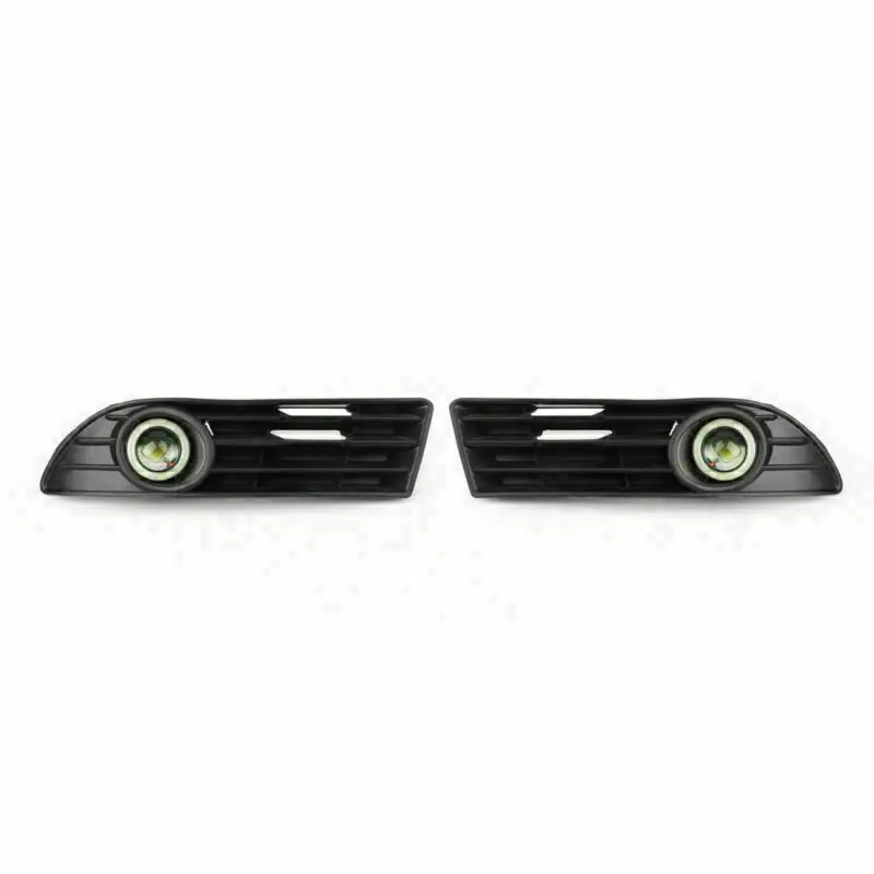 Left&Right Fog Light Lamp Grille+Wiring Harnessit Set For VW POLO 2005-2009