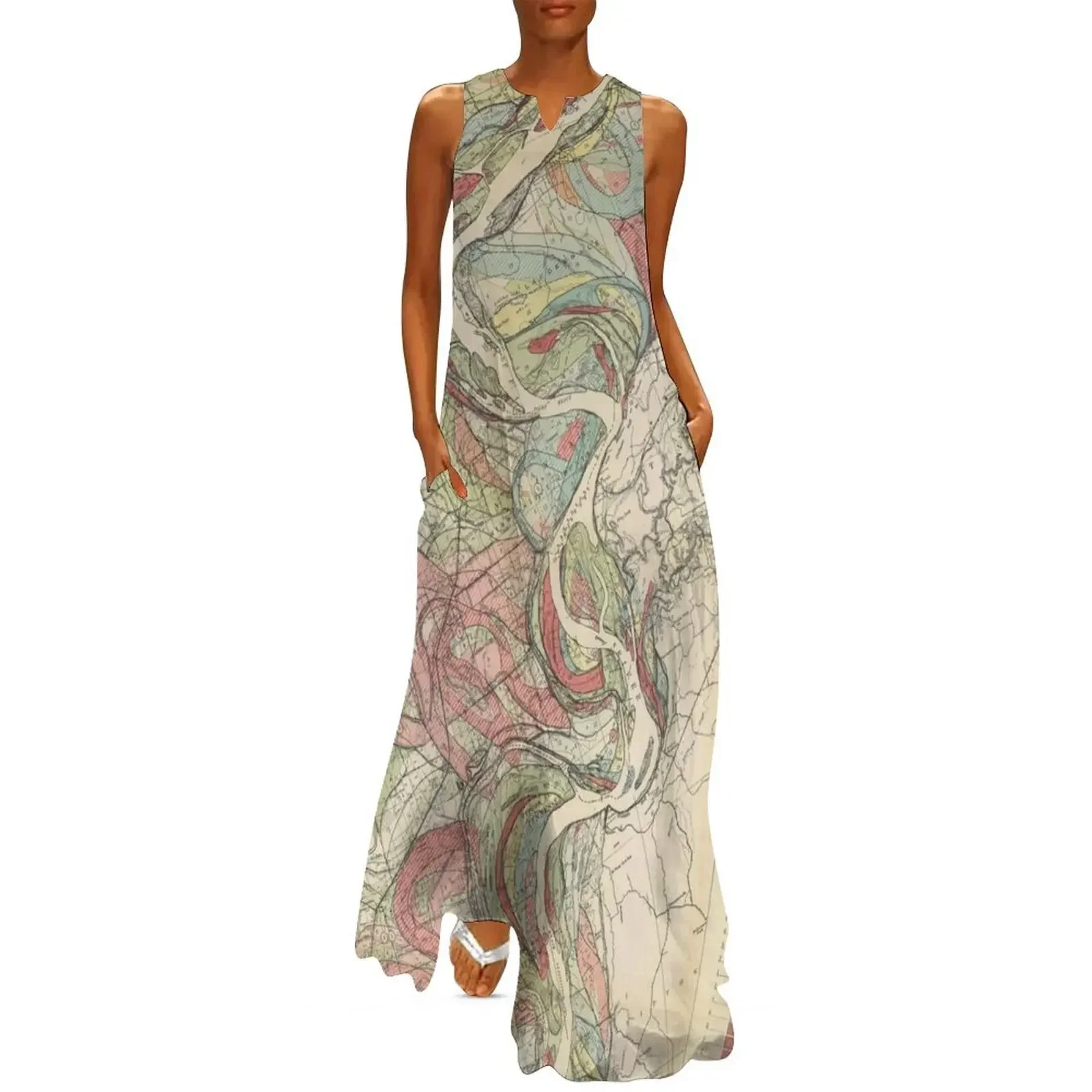 

Harold Fisk, 1944 - Ancient Courses: Mississippi River Meander Belt, Plate 22 Sheet 4 Long Dress Woman's evening dress Dress