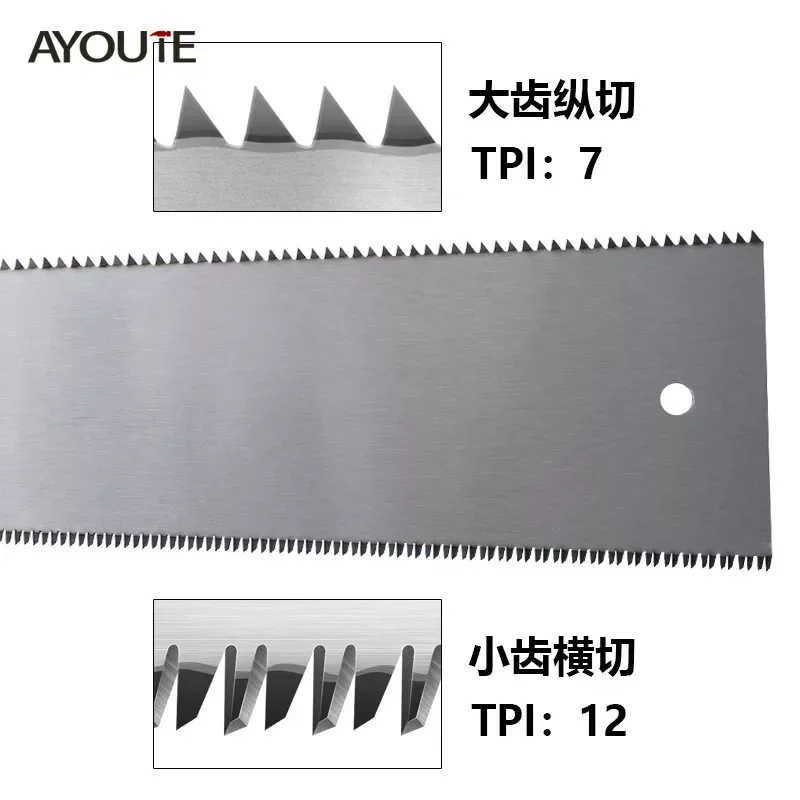 Japanese Woodworking Double Side Saw, Three Side Tooth Grinding Quick Hand Saw, Household Hand-held Wood Cutting Flush Cut Trim