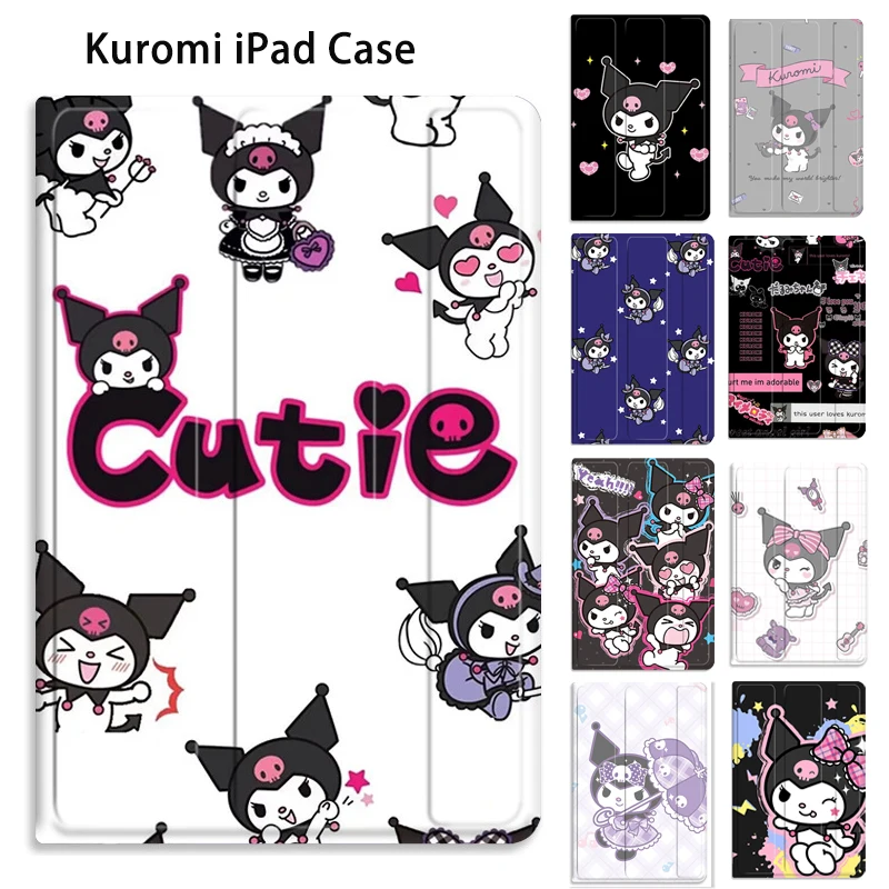 Kawaii Cartoon Kuromi Case For iPad 9th Generation Case 2021 2022 9th Gen Pro 11 Case 2020 2021 Mini 6 10.5 Air 2 9.7 Cover