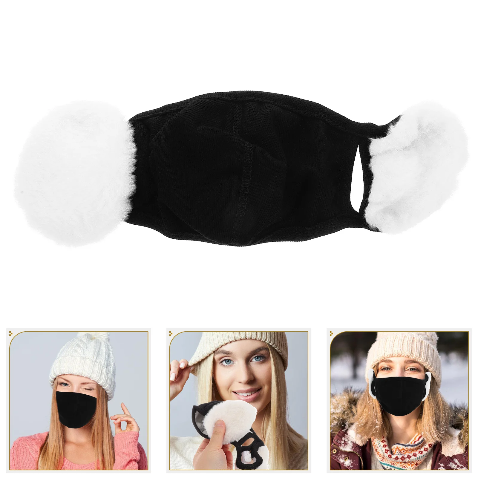 

Winter Face Mask Ear Muff 3D Double Layer Warm Windproof Ski Mask Outdoor Cycling Motorcycle Winter Ear Muff