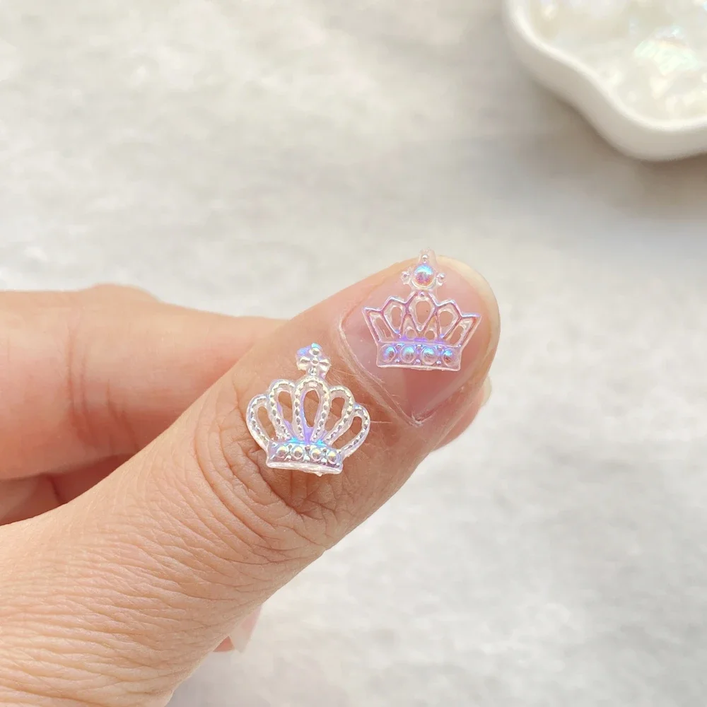50 pezzi energici carini mini corona di cristallo colorato nail art resina designer charms decorazioni 3D fai da te gioielli
