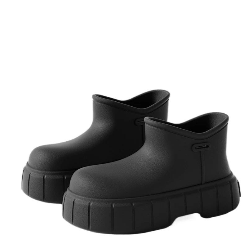 

Black New Summer Trendy Fashion Women's Rain Boots - Lightweight & Comfortable Waterproof, Anti-Slip, Soft Sole Aquashoes