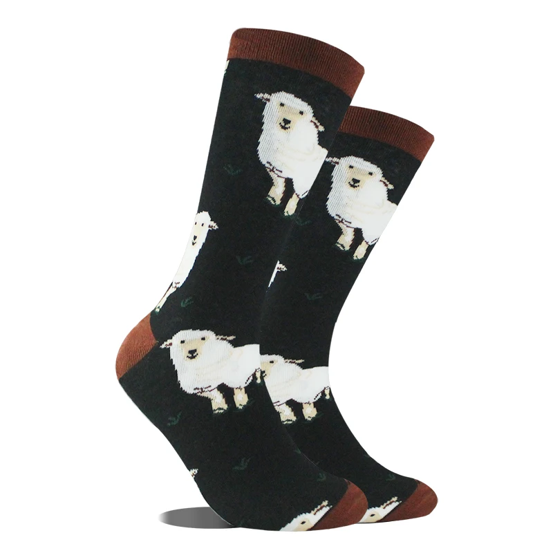 Calcetines Divertidos con diseño de pato para hombre, calcetín con música feliz, diente de cerveza, Panda, pingüino, oveja, Skarpetki, Sokken, Hip Hop, talla grande, Skateboard