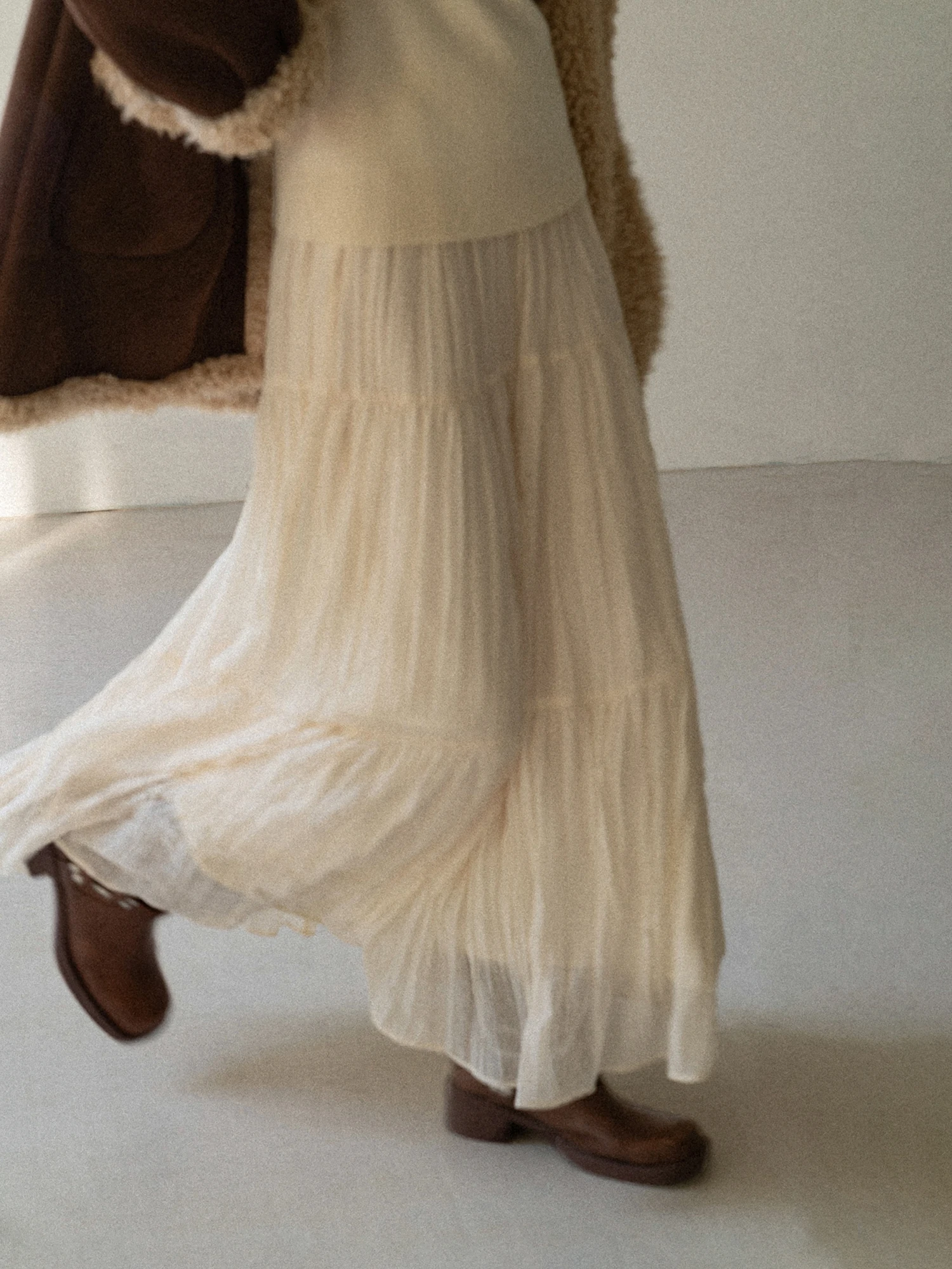 

Юбка Eggka Slimming A-Line с подкладкой, женская, с высокой талией, осенне-зимняя, миди, французская плиссированная