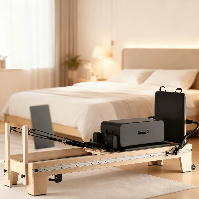 

Professional Durable High Strength Adjustable Eco-Friendly Core Sliding Bed Oak Wood Pilates Reformer Equipment Yoga Studio Body