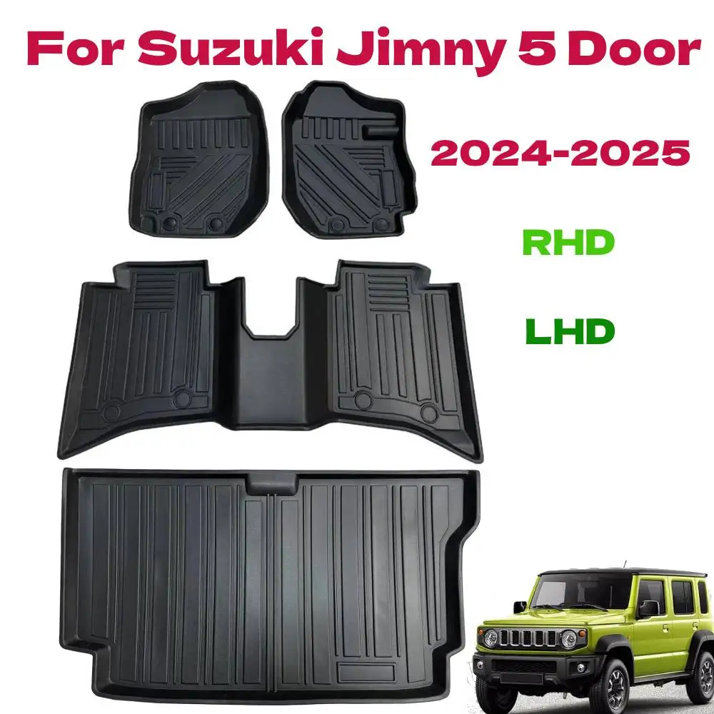 

For Suzuki Jimny 5 Door Car Floor Mats Carpet TPE LHD RHD Automatic Manual Transmission 2024 2025 Trunk mat For Jimny 5 Door