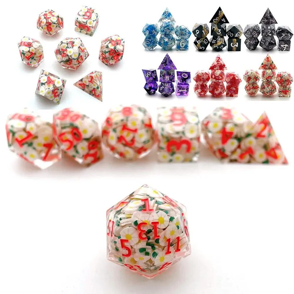 

7Pcs/Set Gift D6 D8 D10 D12 D20 For D&d DND Polyhedral Dice Set Table Games Accessory Dices