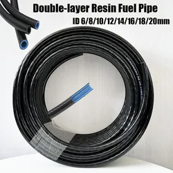 1/2/3/5/8/10M Black/Blue Core Double-layer Fuel Pipe Resin Wire-clamping Oil-resistant Diesel Oil Gasoline Hose Rubber Fuel Tube