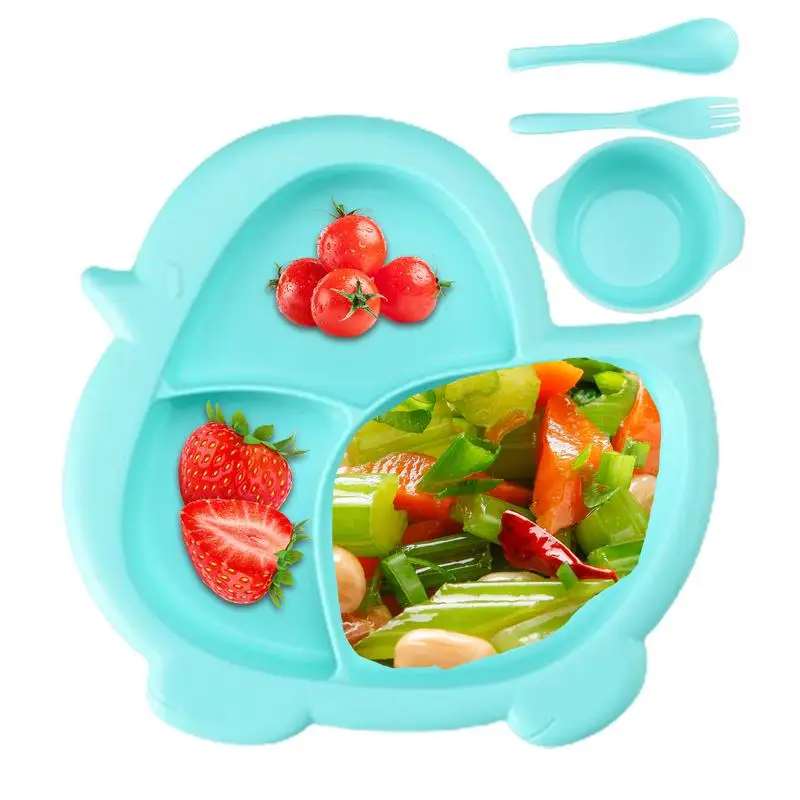 

Fork And Spoon Set For Toddler Toddler Plates And Utensils Sturdy Toddler Utensils With 3 Grids For Chidren