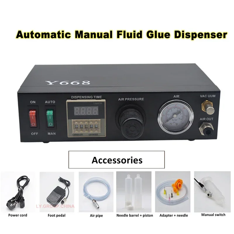 Automatic Manual Fluid Glue Dispenser 10W Liquid Glue Dispensing Dropper Equipment By Foot Switch AC220V-240V