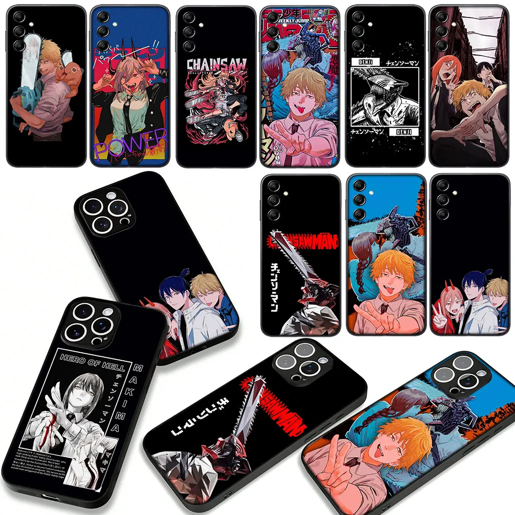 غطاء لهاتف أبل آيفون 16 15 14 11 برو ماكس SE2 XR 7 8 Plus 16E SE 2022 12 13 جراب هاتف تاتسوكي فوجيموتو بالمنشار رجل جير ماكيما #1