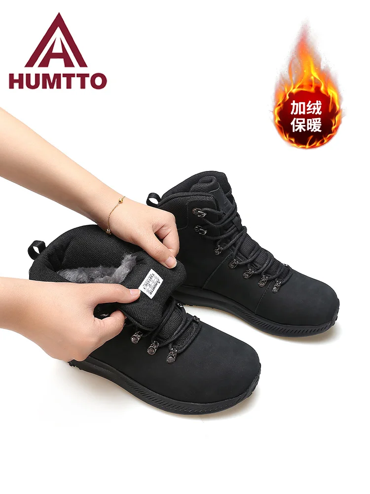 Humtto outdoor wspinaczka górska buty męskie odkryte buty górskie Trekking śnieg buty trampki skórzane ciepłe trampki