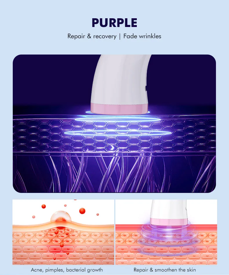 Ringiovanimento della pelle portatile a LED applicazione di luce giallo scuro lampada di bellezza dispositivo per la cura della luce rossa blu macchina per la terapia della luce del viso