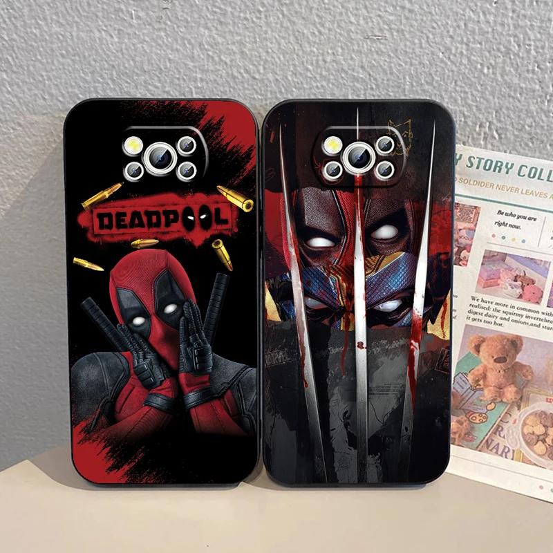 Marvel Wolverine Deadpool Love For Xiaomi Mi Poco F5 F4 F3 X6 X5 X4 X3 M6 M5 M5S M4 M3 C65 Pro GT NFC 5G Black Soft Phone Case