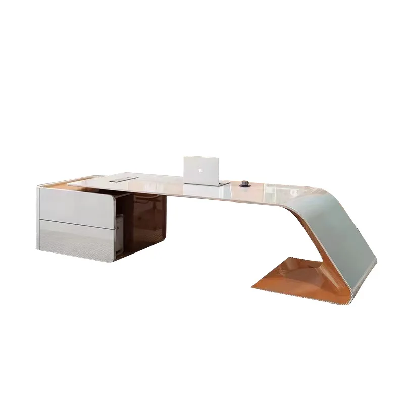 Lacquered light luxury boss table fashionable and simple manager modern female president desk and chair combination