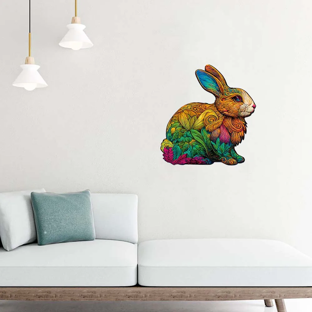 Animação coelho quebra-cabeça de madeira personalizado 3d quebra-cabeça adulto presente das crianças educação brinquedo das crianças jogo