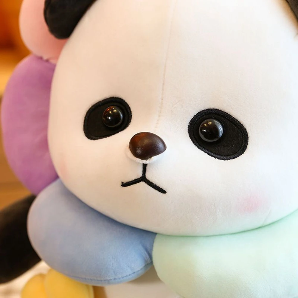 Zaino giocattolo in peluche panda girasole da 25 cm Simpatico tesoro nazionale animale panda bambola regali per il compleanno di Natale dei bambini