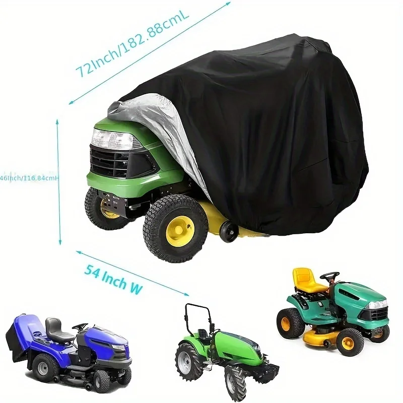 1pc Heavy-Duty 600D Lawn Mower Cover UV & Fade Protection, Outdoor Patio Garden Equipment Protector for Lawn Tractors and Mowers