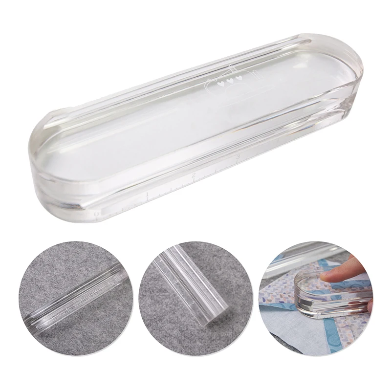 Transparent Acrylic Ironing Handheld High Transparency Pressure Cloth Patchwork Seam Pressing Ironing Tool