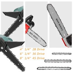 4/6/8 Inch Metal Chainsaw Chain 1/4 Pitch Saw Chain 28/36/45 Drive Electric Saw Accessory Replacement Mini Chainsaw Saw Chain