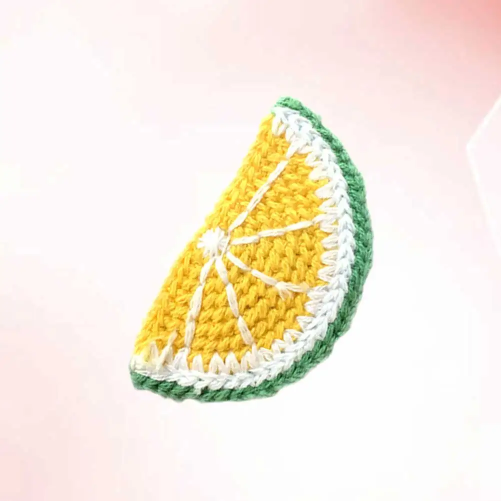 レモン型のヘアクリップ黄色の愛らしいバレッタニットヘッドドレス耐久性のあるヘアアクセサリークリスマスパーティー用