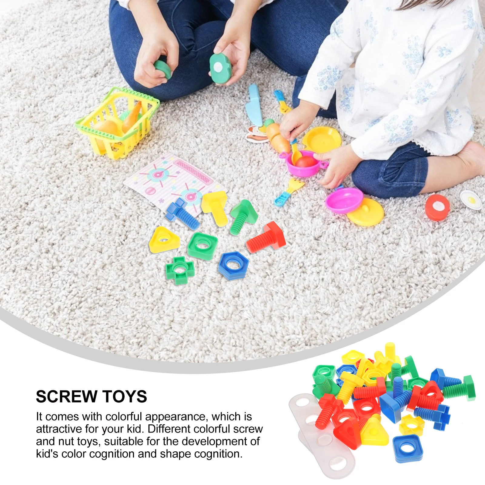 16 Pairs Screw Toy Plaything Color Matching Puzzle Toys Plastic Educational Baby Kids Early Learning