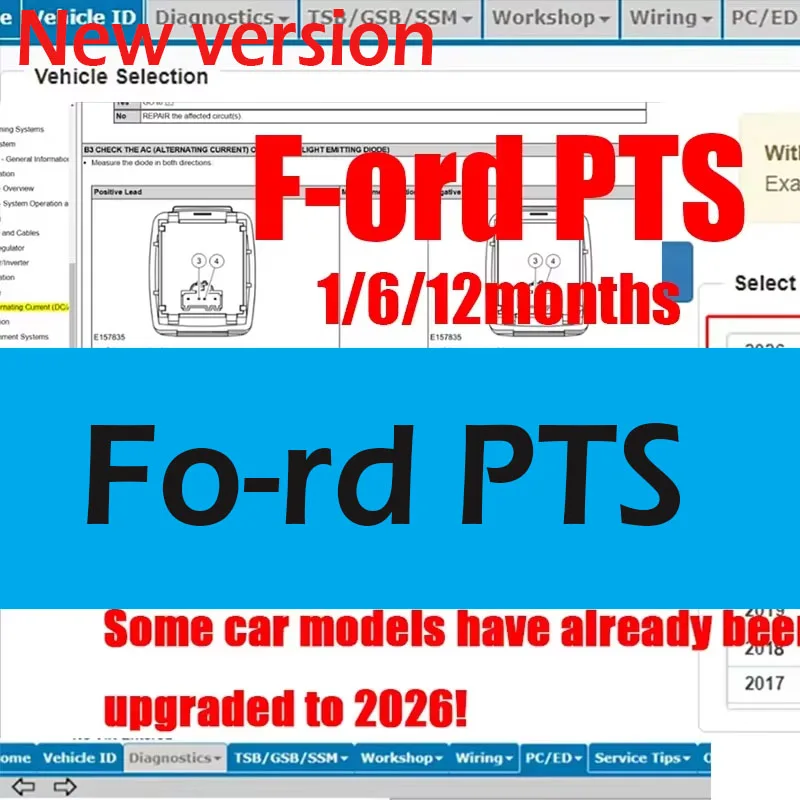 2026 Online Account for F-ord PTS Car Repair Software All data Wiring Diagram Workshop Repair Essential Tool Support Mobile/PC