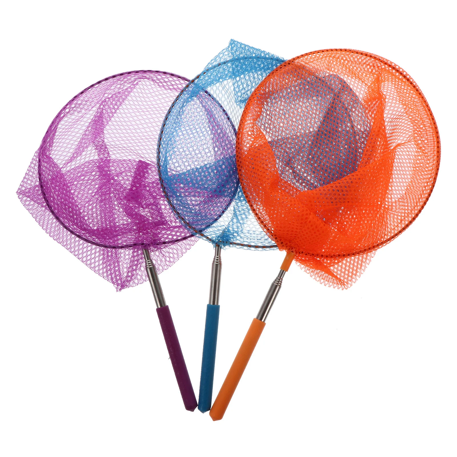 3 Pcs Butterfly Net Bag Fishing Fishnets Telescopic Catching Extendable Retractable Handle Insect