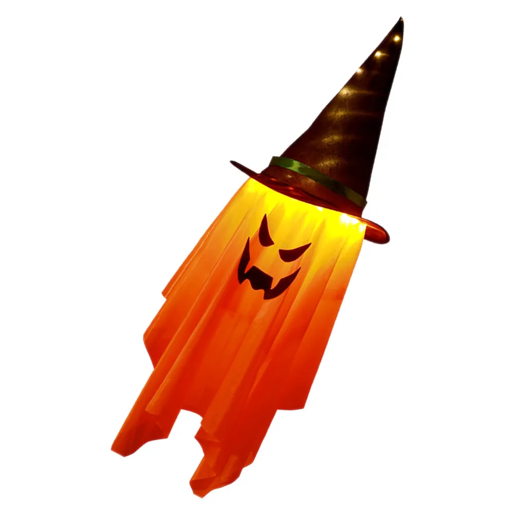 

Glowing Witch Hat Decoration Halloween Lighted Ornament Outdoor Indoor Hanging Prop For Yard Garden Festival Partyhaunted