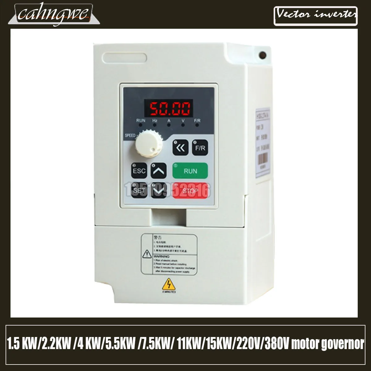 

New Vfd Vector Inverter 1.5 Kw/2.2kw /4 Kw/5.5kw/7.5kw/11kw/15kw Single-phase 220v Three-phase 380v Motor Governor