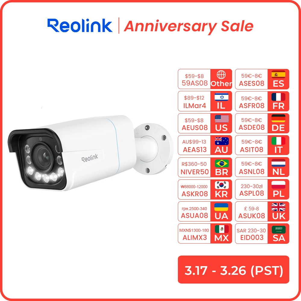 

Reolink 4K IP Security Camera 5X Optical Zoom Outdoor Video Surveillance Home Security Protection 8MP PoE CCTV Camera RLC-811A