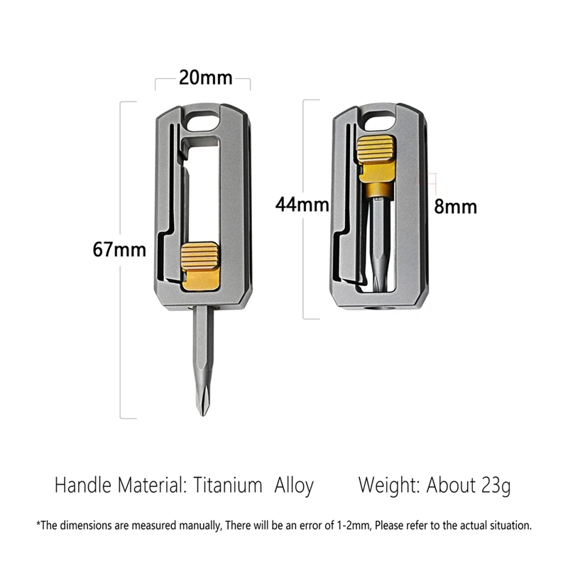 Obeng magnetik paduan Titanium, kombinasi pemeliharaan kecil multifungsi portabel luar ruangan alat EDC