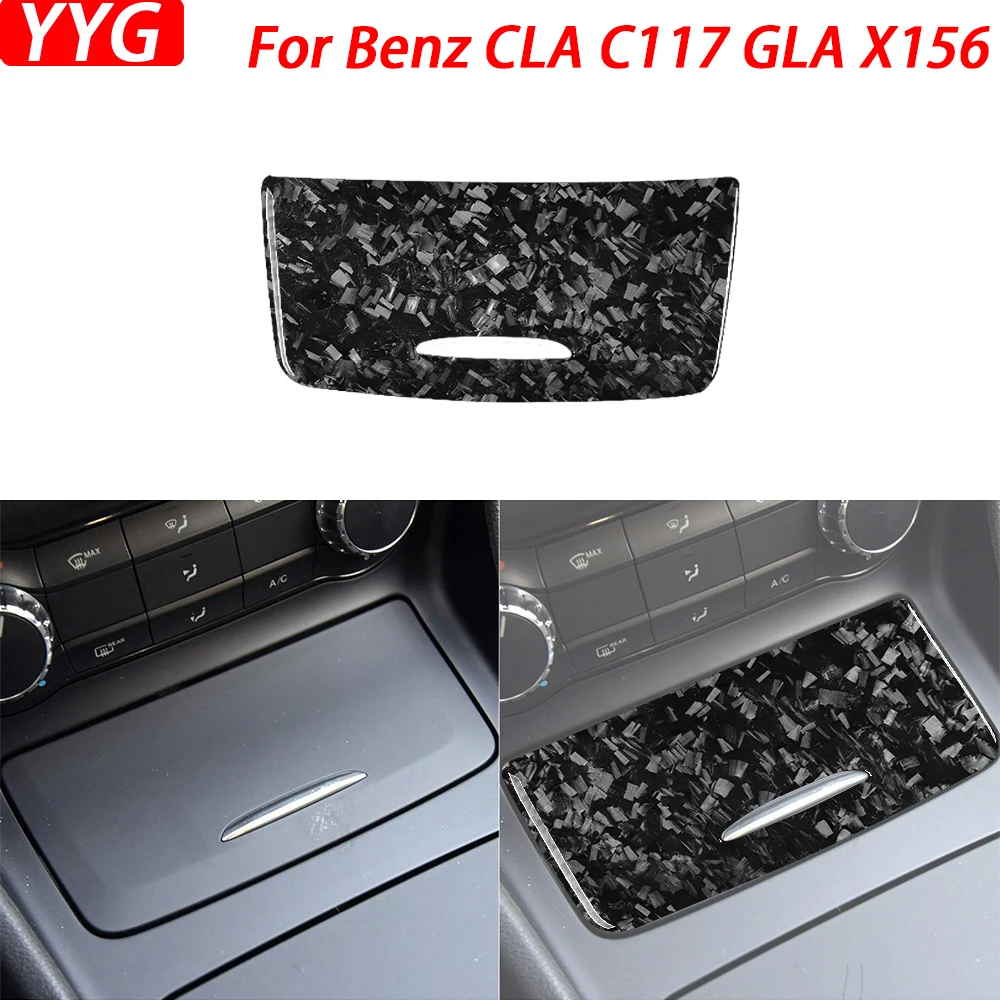 

For Benz CLA C117 2014-2018 GLA X156 2015-2019 Forged Carbon Fiber Cigarette Lighter Cover Trim Car Interior Accessories Sticker