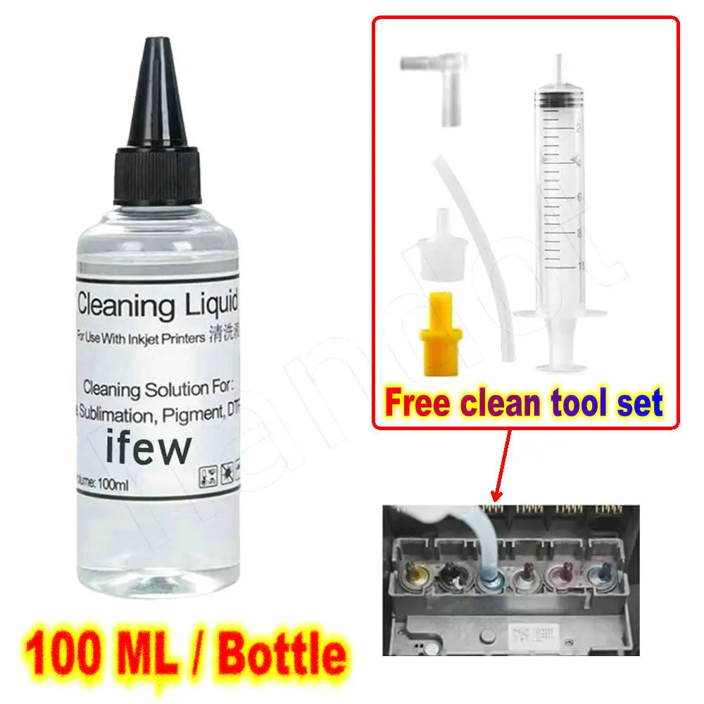 Boquilla para cabezal de impresora de inyección de tinta, limpiador de líquido de lavado para Epson Hp Brother Canon, Kits de cabezal de impresión para impresora de limpieza