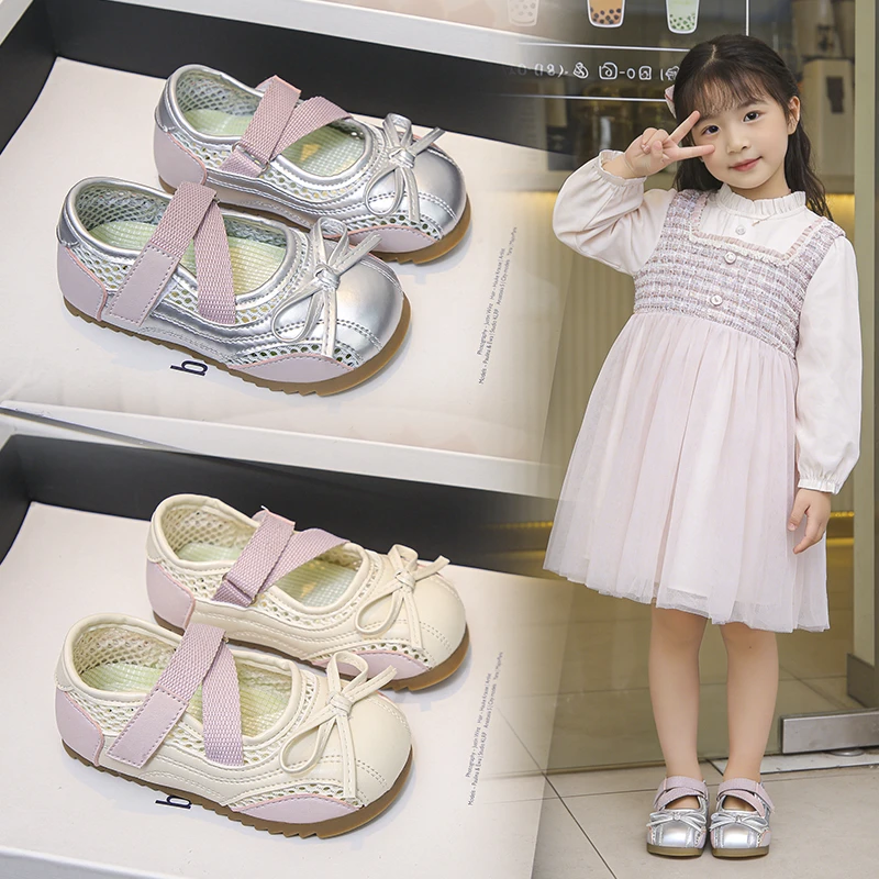 

YUYIN New Children Leather Shoes for Girls Fashion Korean Style Soft Bottom Anti-slippery Versatile Princess Shoes Spring Autumn
