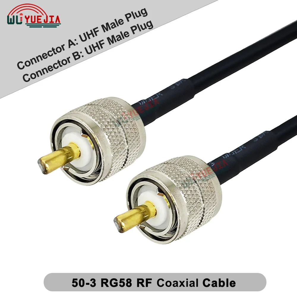 0.1 ~ 30 متر RG58 كابل PL-259 SO-239 UHF ذكر التوصيل إلى SL16 UHF أنثى جاك الحاجز موصل 50-3 RG-58/U RF كابل محوري