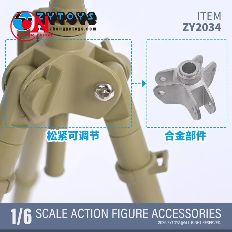 ZYTOYS 1/6 ZY2034 WW2 Treppiede antiaereo tedesco per uso generale MG34 MG42 Accessori mitragliatrice Misura 12 ''Action Figure