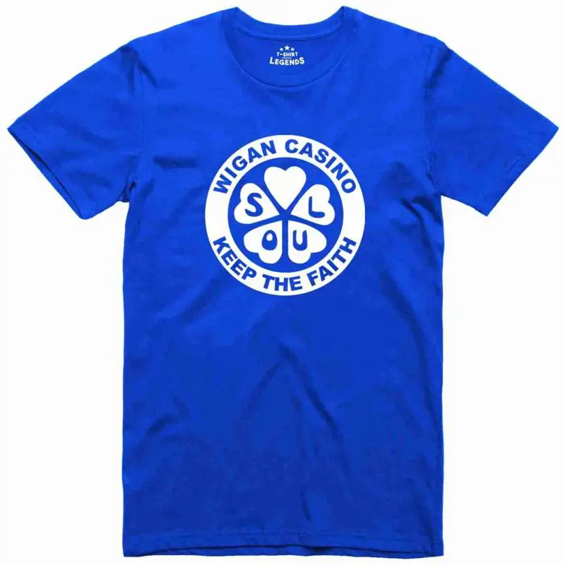 Уиган Казино Северная Душа содержит Camiseta Del Algodón Holgada para Hombre Футболка