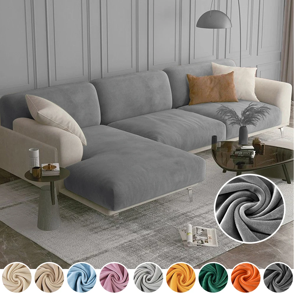 

Velvet Sofa Seat Cushion Cover Stretch Plush Thicken Sofa Cover For Living Room L Shape Luxury Corner Furniture Sofa Slipcovers