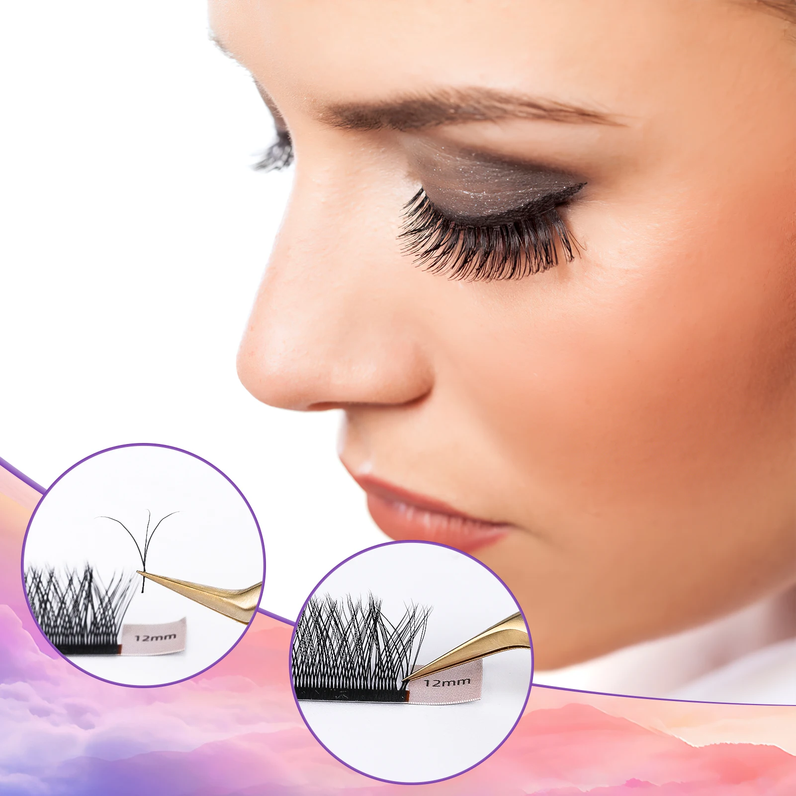 3 Leaf Clover Grafting Eyelashes Not Scattering Curly Eyelashes Manga Eyes for Cosplay Wedding Makeup Salon