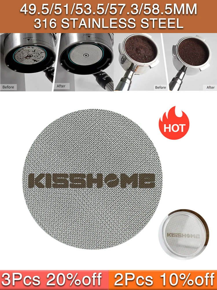 Espresso Puck Screen Filter Screen Mesh Plate Portafilter Wielokrotnego użytku do ekspresów do kawy Akcesoria Barista Tools — 2