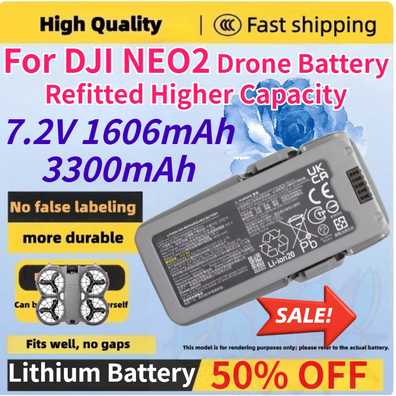 

New for DJI NEO2 Battery 7.2V 3300mAh 1606mAh Rechargeable Batteries for DJI NEO2 Drone Battery Refitted Higher Capacity