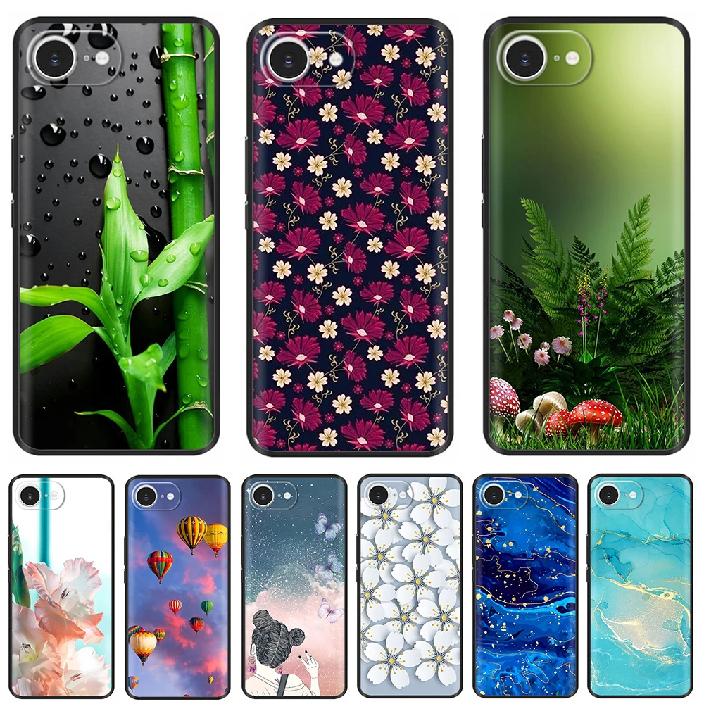 Para iphone 16e caso macio silicone pára-choques tpu capa traseira para iphone 16e 2025 para 16 e bonito casos de telefone padrão fundas coque