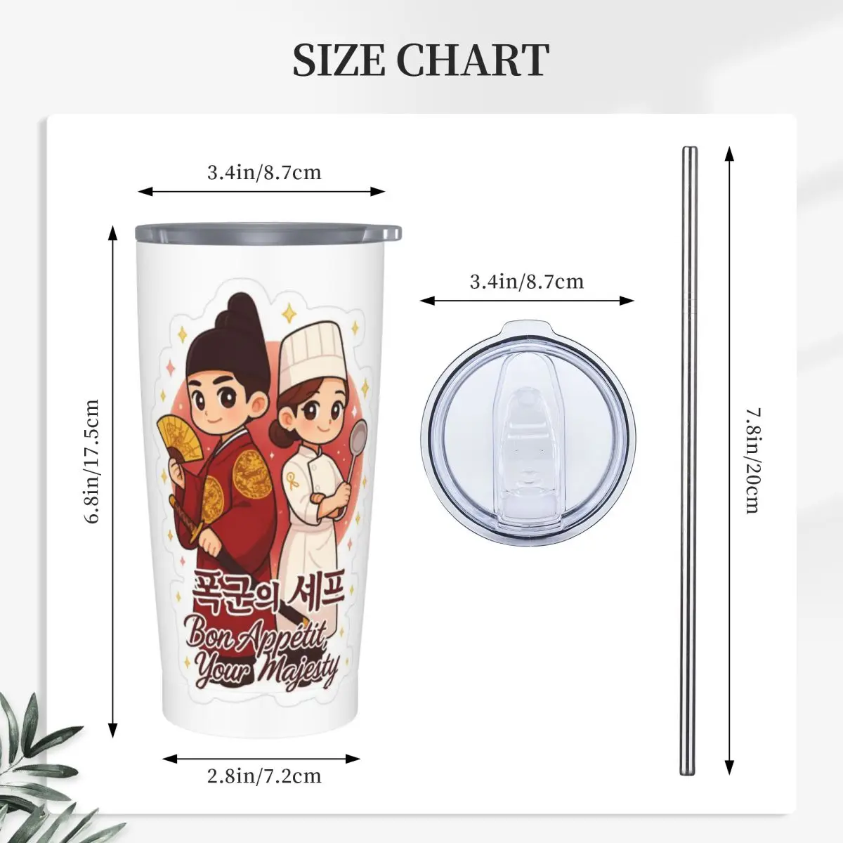 Hot TV Series Love Couple Bon Appetit Your Majesty Stainless Steel Tumbler Vacuum Insulated Mugs Thermal Cold Bottle With Lid