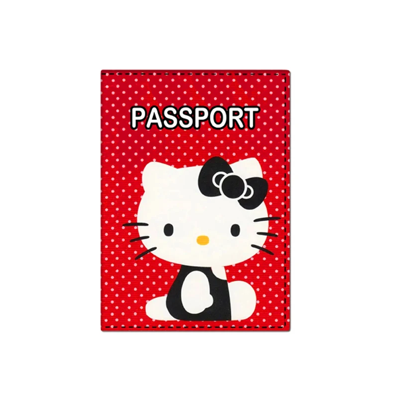 Nuovo Design Sanrio Hello Kitty porta passaporto porta carte d'identità in pelle PU Business portafoglio porta carte di credito accessori da viaggio