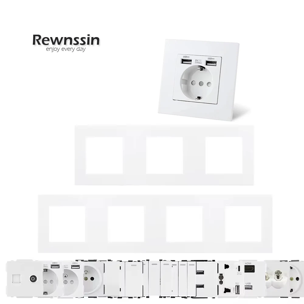 

Серия S — белая пластиковая рамка, настенная розетка, модуль «сделай сам», USB-переключатель света C-типа RJ45, ТВ-антенна, модуль переключателя аудиоосвещения