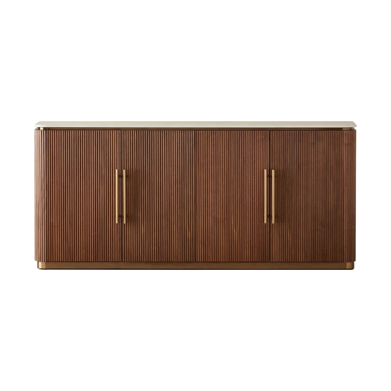 

Sintered stone top sideboard modern stainless steel base sideboard